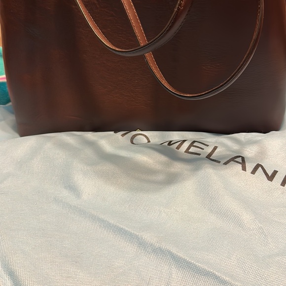 NWOT Antonio Melani Chocolate Brown Real Leather Shoulder Bag - Picture 4 of 6